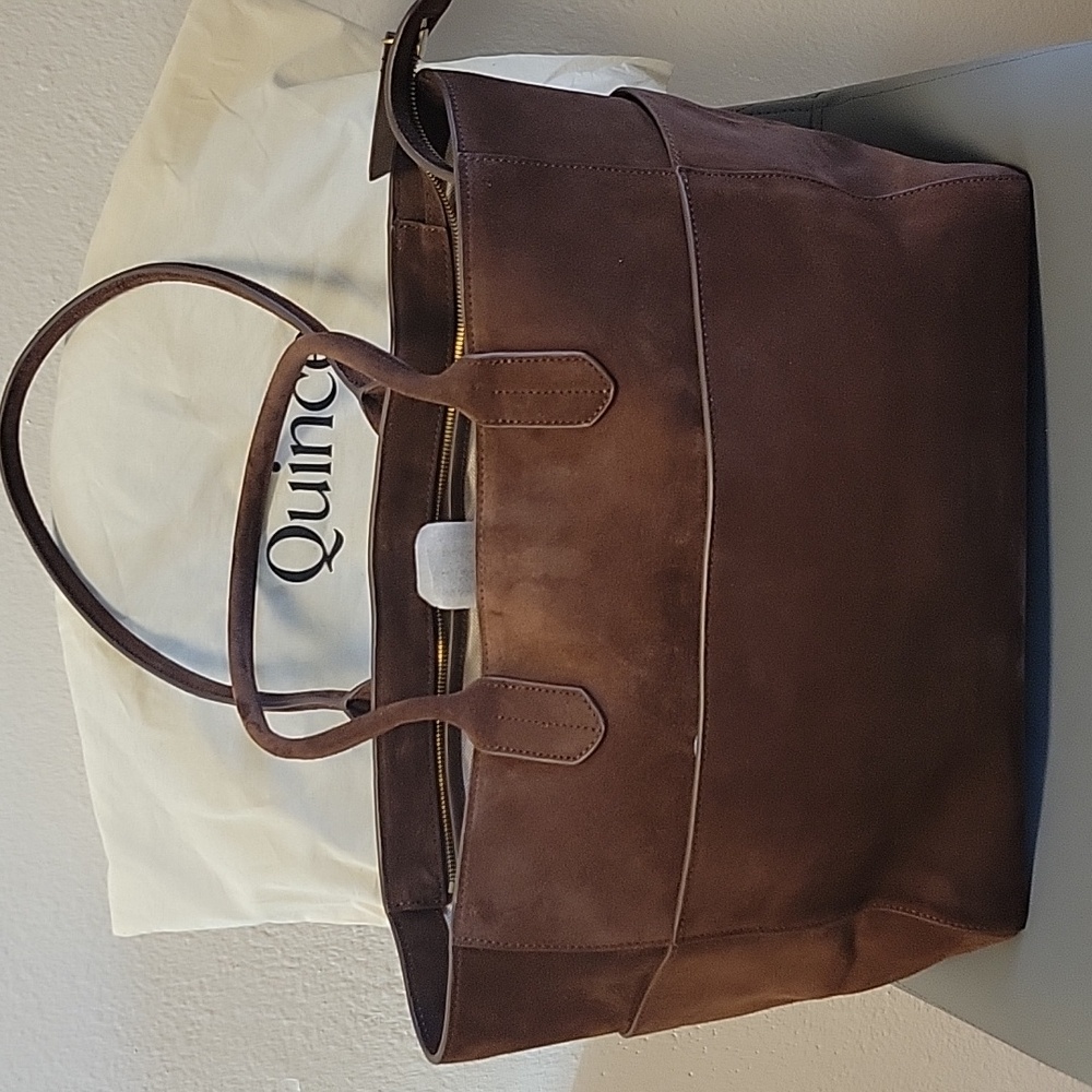 Rare Quince Italian Suede Shopper Tote